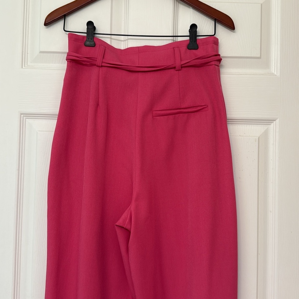 River Island Pink High Waist Wide Leg Pleated Pants - Picture 10 of 12
